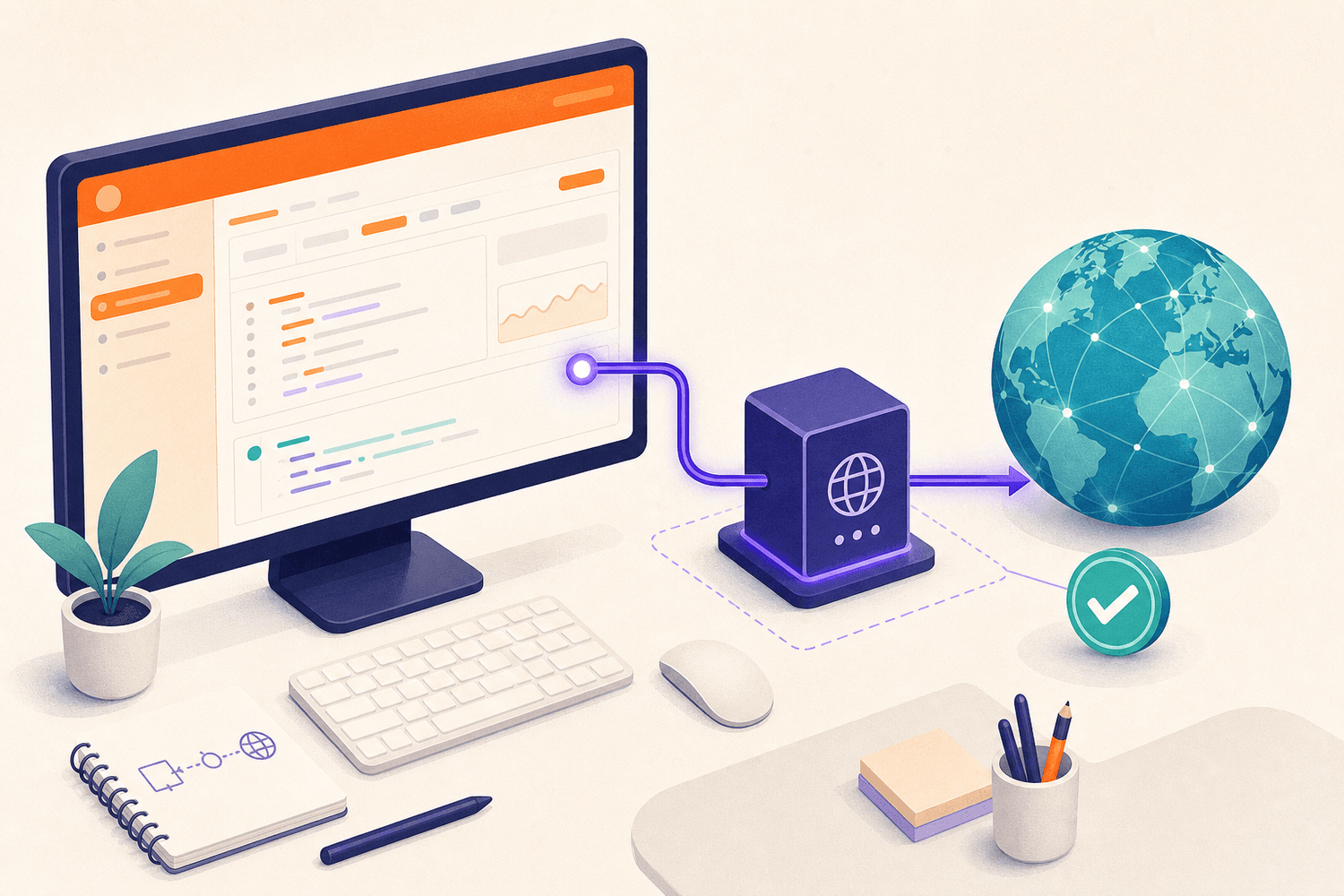 Postman desktop request routed through a proxy gateway to a verified internet exit